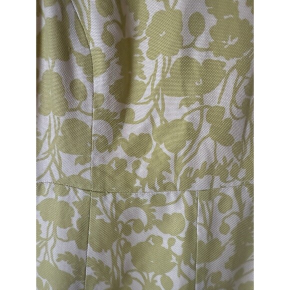 Ann Taylor Dress White Green Floral Sleeveless Silk V-Neckline Women SZ 4 Lined - Picture 3 of 12